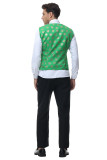 Hot Stamping Uniform California Holiday Vest Green Adult Mens Costume with Tie