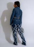Women's High Stretch Denim Pants Ripped Loose Micro Bell Bottom Denim Jeans