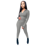 Women's Bodycon Embroidery Zipper V Neck One Piece  Jumpsuits