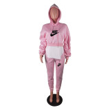 Women's Ruched Sleeves Drawstring Hooded Sweatshirt And Sweatpants Set