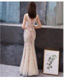 Elegant Long Mermaid Sequin Evening Gown