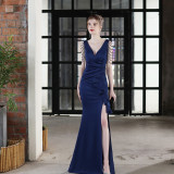 Long Strappy Banquet Slim Fish Tail Dress