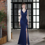 Long Strappy Banquet Slim Fish Tail Dress
