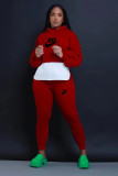Women's Ruched Sleeves Drawstring Hooded Sweatshirt And Sweatpants Set