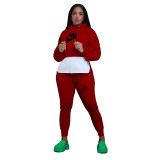 Women's Ruched Sleeves Drawstring Hooded Sweatshirt And Sweatpants Set