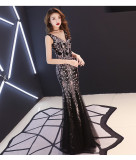 Elegant Long Mermaid Sequin Evening Gown