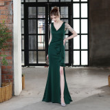 Long Strappy Banquet Slim Fish Tail Dress
