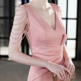 Long Strappy Banquet Slim Fish Tail Dress