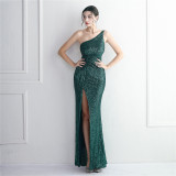 Elegant One-Shoulder Sparkling Dazzling Evening Mermaid Dress
