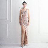 Elegant One-Shoulder Sparkling Dazzling Evening Mermaid Dress