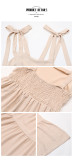 Solid Ruffle Hem Backless Cami Dress