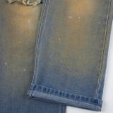 Vintage High-Waisted Zipper Washed Out Distressed Denim Jeans