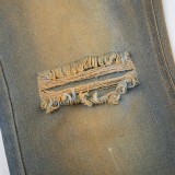 Vintage High-Waisted Zipper Washed Out Distressed Denim Jeans