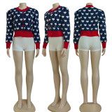 Solid Short Color Block Knitted Cardigan Sweater