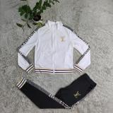 Autumn/winter Sportswear Print Zipper High Neck Sweatshirt Pants