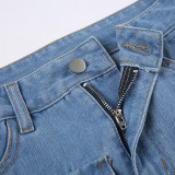 2024 Summer Pockets Jeans Skirts Y2K Streetwear High Waist Short Denim Skirts