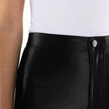 Sculpting Shiny Leather Skinny Pants