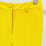 Chic Single-Breasted Mid-Length Suit with Flared Pants Set