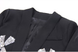 Diamond Bow Embellishment Suit Short Buttocks Wrapped Skirt Women's Two-piece Set