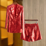 Shimmering Cool Flash BLING BLING Suit Jacket and Shorts Fashion Set