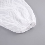French Jacquard Waist A Line Skirt Long sleeved Short Skirt