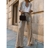 Chic Sequin Embellished Versatile Mini Suit Set