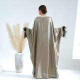 Feather Sleeved Dress Robe