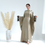 Feather Sleeved Dress Robe