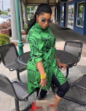 Casual Loose Face Print Shirt Dress