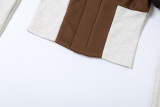 Contrast Color Classic Patchwork Long Sleeve Zip-up Jackets Casual Outwear