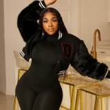 Women's Sewing Letter Baseball Jacket