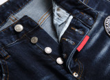Printed Fashion Men's Trendy Slim Fit Mid-Rise Jeans