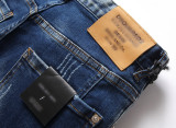 Distressed Zip-Embellished Slim Fit Men's Jeans