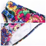 Summer Beach Single Shoulder Print Surf Plus Size Swimwear Bikini Set
