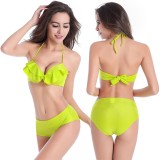 Sexy Slim Bikini Ruffled Swimsuit Two Piece