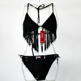 Hot Sexy Bikini Girl Long Tassels Tether Fission Ladies Swimwear