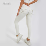Women's Sporty Tight-Fit Workout Leggings with Utility Pockets
