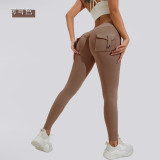 Women's Sporty Tight-Fit Workout Leggings with Utility Pockets