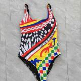 Sleeveless Print Emblazoning Swimsuit