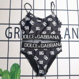 Brand Printed Letter Padded Bikini Sexy Straps Beach Swimsuit Set