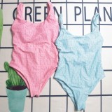 Sexy Sleeveless Backless Bathing Printed One Piece Swimsuit