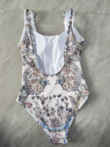 Summer Sleeveless Backless Printed One Piece Swimming Suit