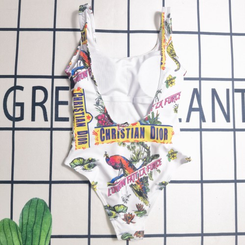 Summer Beachwear Sleeveless Backless Printed One Piece Swimming Suit
