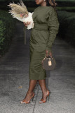 Chic Drawstring Sleeve Ruched Dress
