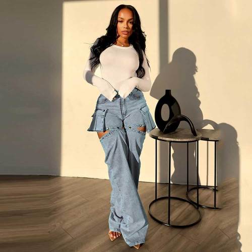 Safari Wide Leg Cargo Jeans
