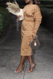 Chic Drawstring Sleeve Ruched Dress