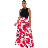 Women Printed Wide Leg Loose Trousers