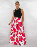 Women Printed Wide Leg Loose Trousers
