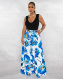 Women Printed Wide Leg Loose Trousers