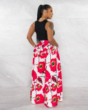 Women Printed Wide Leg Loose Trousers